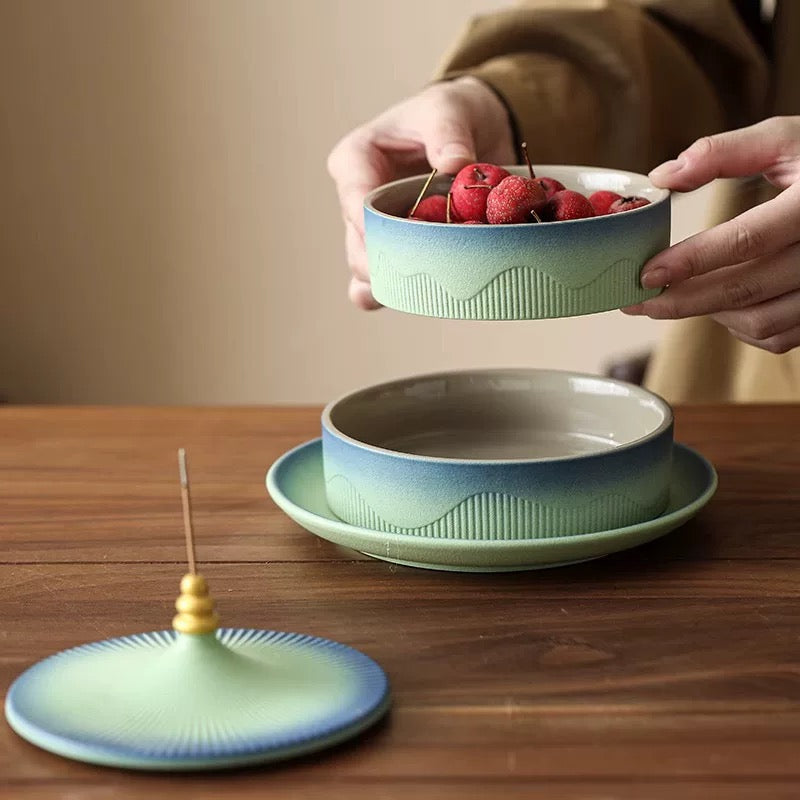 デザイン.茶具セット（青色）
