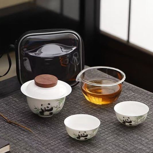 茶器 パンダの携帯用旅行湯呑み